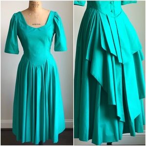 Vintage Laura Ashley Dress in the color Kelly Green